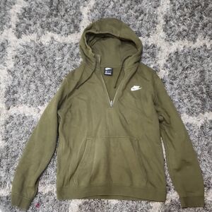 Nike Men's Green Zip-Up Hoodie